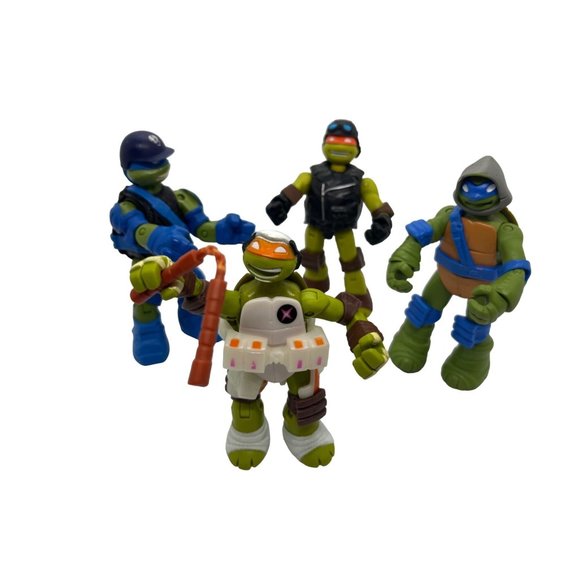 Set of 4 TMNT Action Figures Teenage Mutant Ninja Turtle by Viacom 5" - Picture 1 of 7